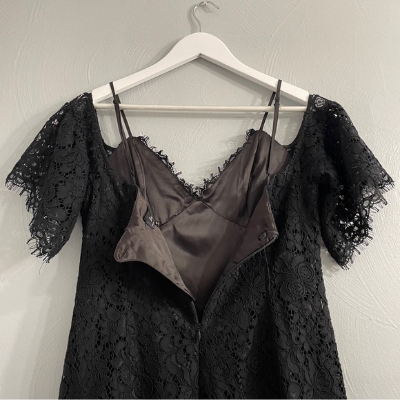 Bardot Karlie Lace Off-The-Shoulder Dress knee length black size Medium cocktail - Picture 12 of 16